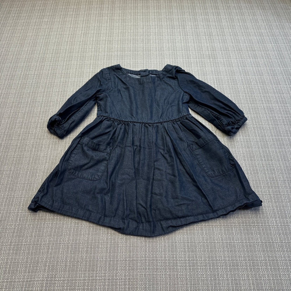 Polo Ralph Lauren Toddler Girls Denim Dress 3T Long Sleeve Blue Cotton
